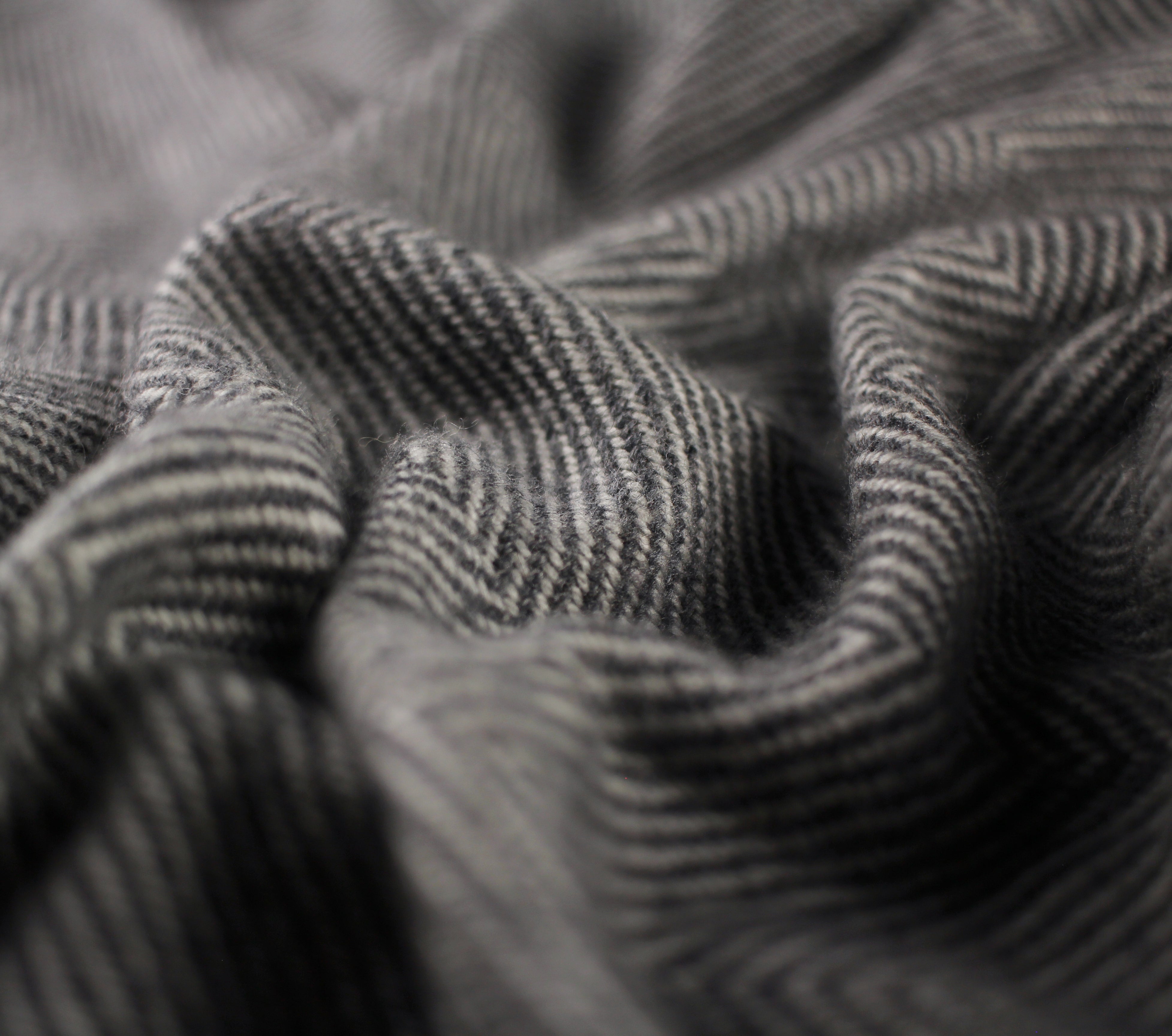 Himalayan Cashmere Throw Blanklet - Black Stripes