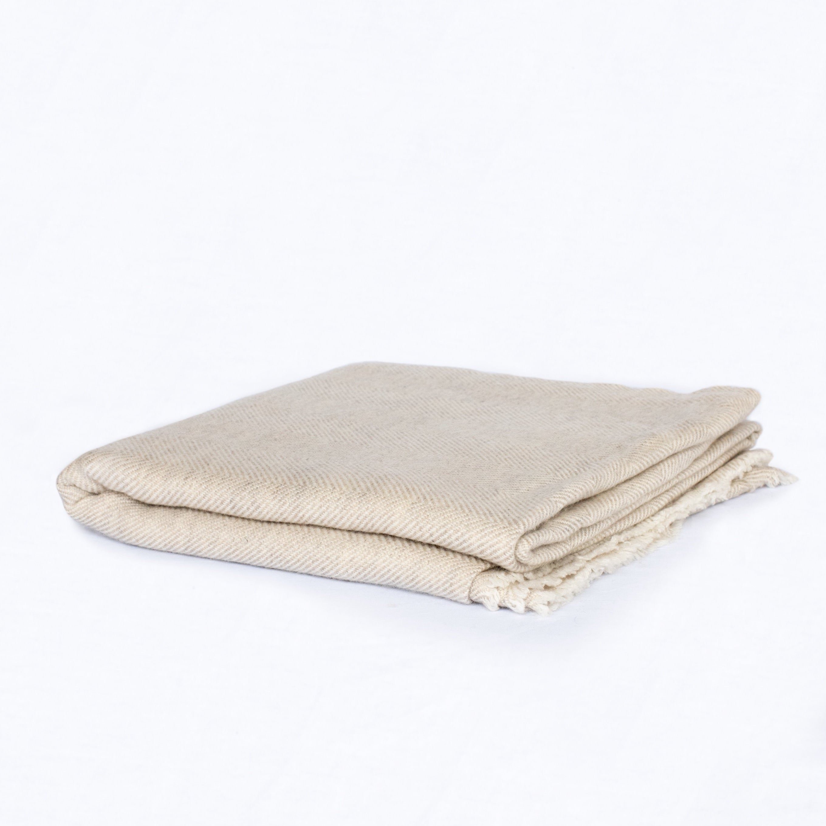 Himalayan Cashmere Throw Blanklet - Cream beige