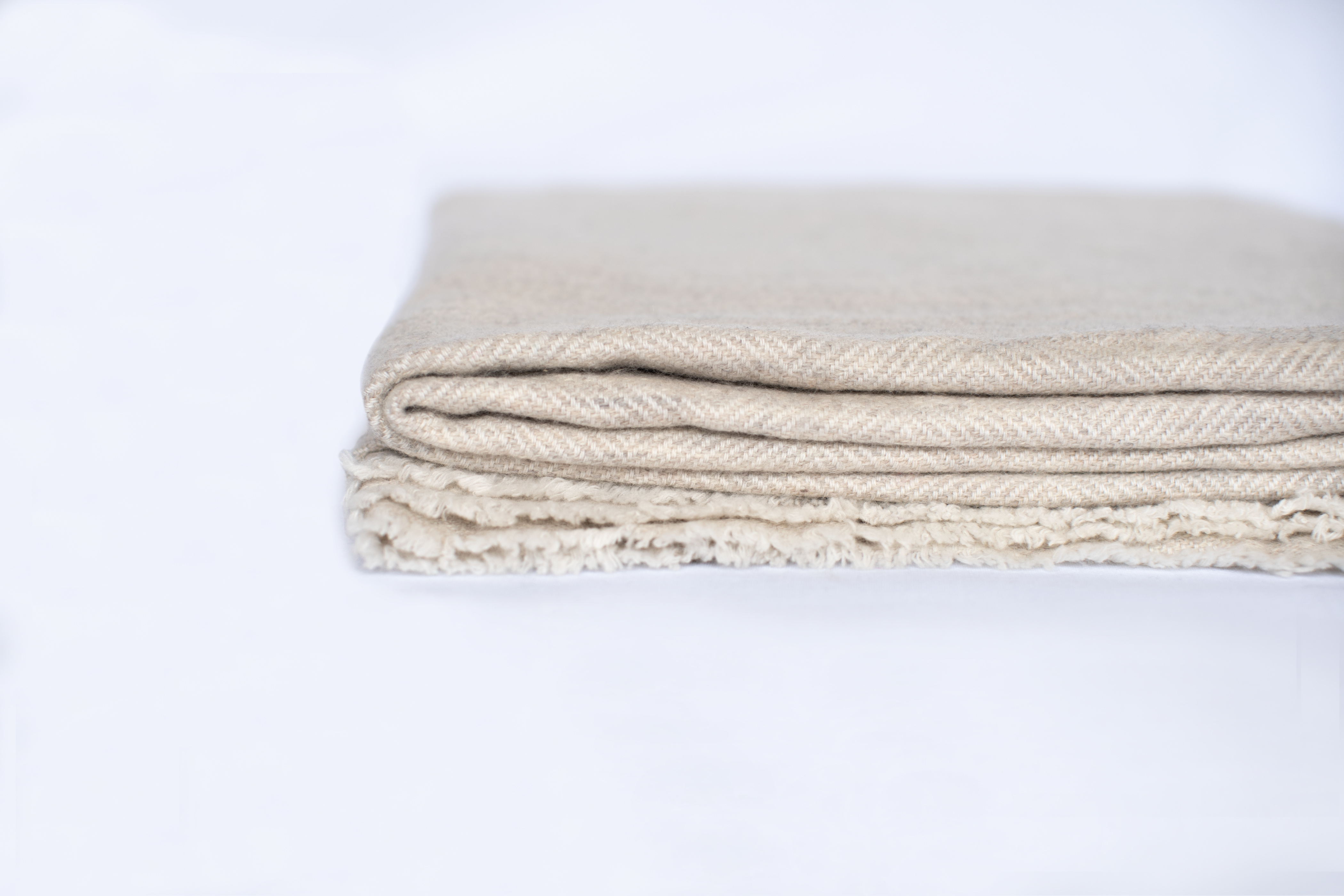 Himalayan Cashmere Throw Blanklet - Cream beige